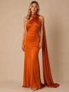 Sienna Satin Scarf Maxi Dress – Burnt Amber