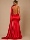 Sienna Satin Scarf Maxi Dress – Scarlet Red