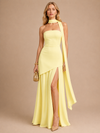 Aurelia Strapless Scarf Maxi Dress – Buttercream Yellow