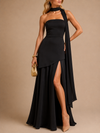 Aurelia Strapless Scarf Maxi Dress – Onyx Black