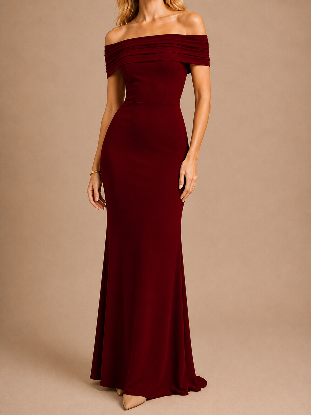Elodie Off-Shoulder Maxi Dress – Mulberry Plum