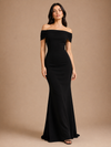 Elodie Off-Shoulder Maxi Dress – Onyx Black